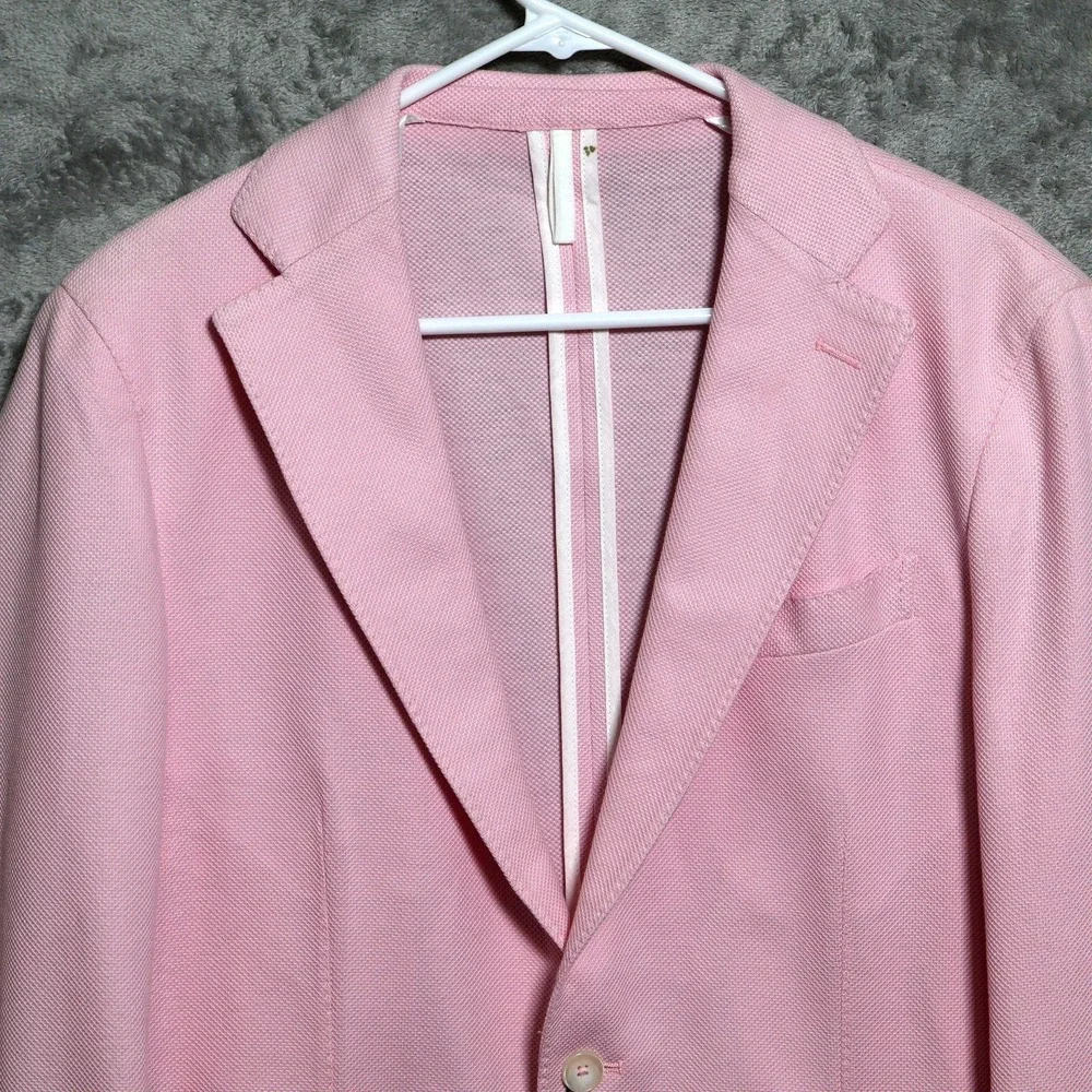 Tiki Napoli Sport Coat Mens US 40 IT 50 Pink New York 2-Button Made In Italy